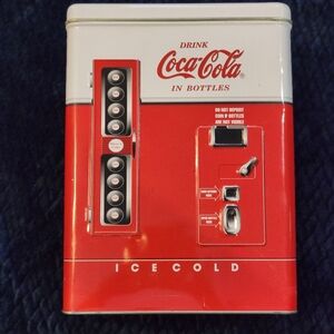 Collectible 1997 Coca-Cola Red and White Tin Box